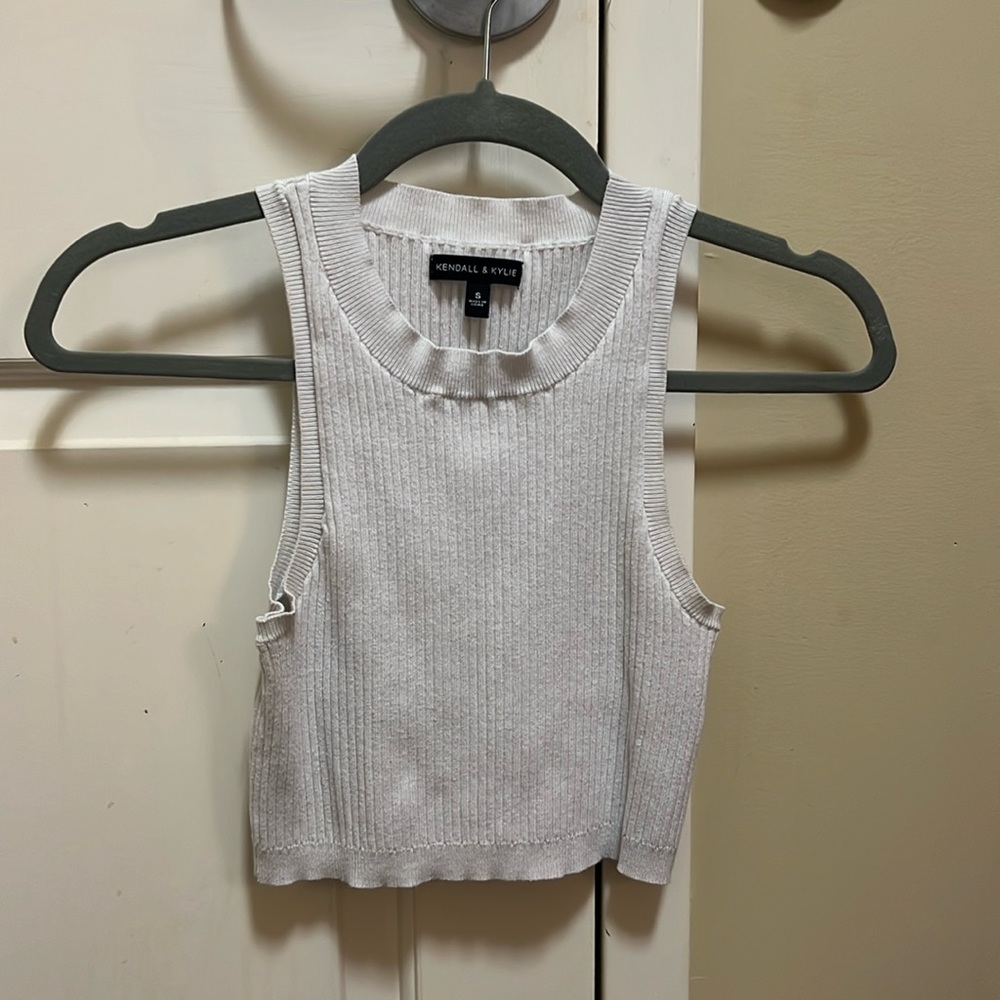 Kendall & Kylie white crop top